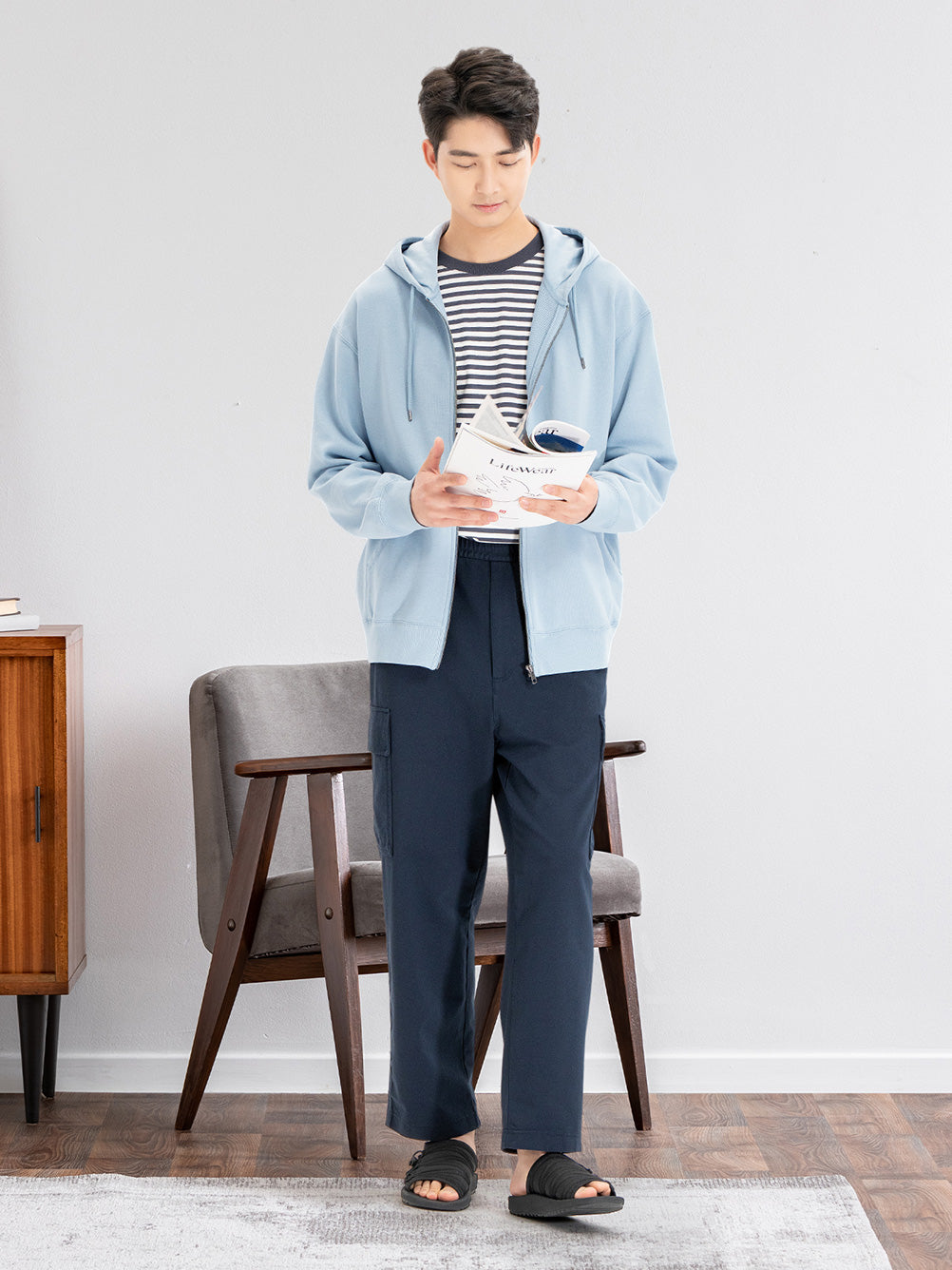 Uniqlo men's clothing and women's clothing washed loose casual tooling nine-point pants/easy casual pants 474100 473177