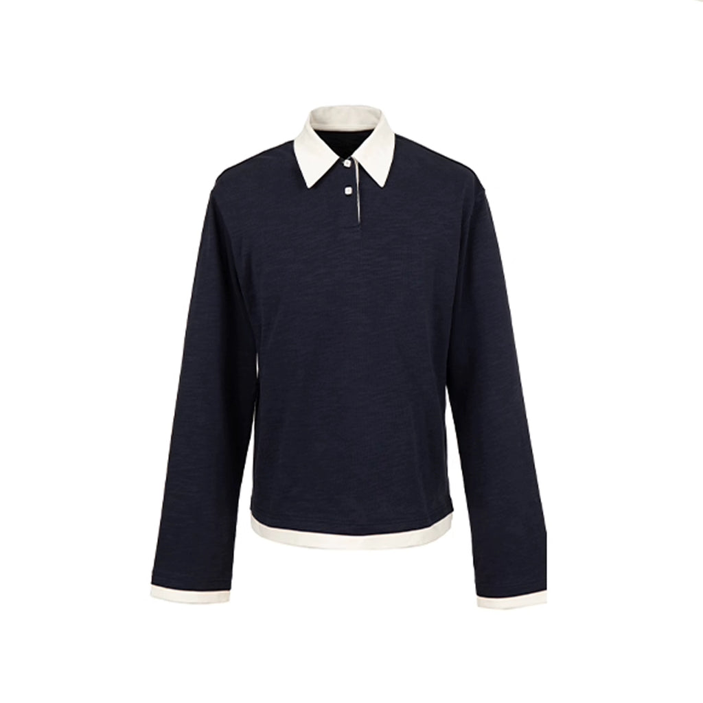VLABMADE Retro Fake Two-piece Contrasting Long Sleeves