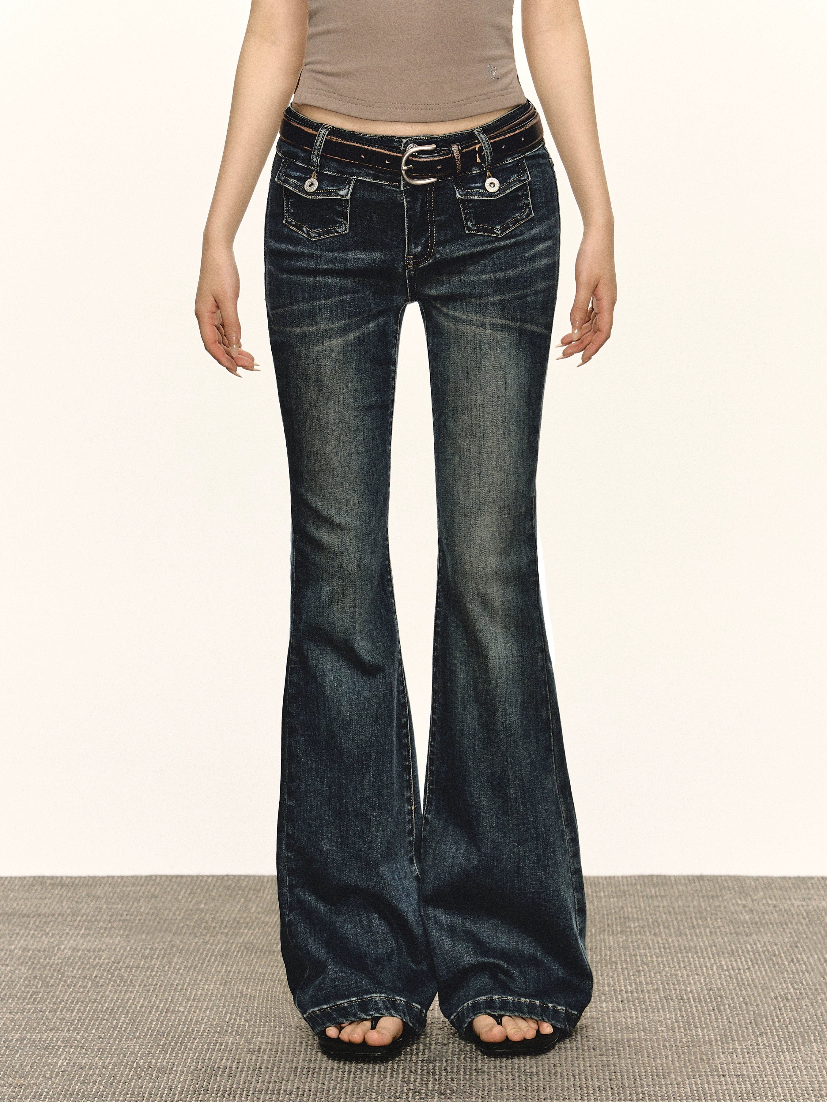 Ariseism Vintage Low-rise Pull Jeans