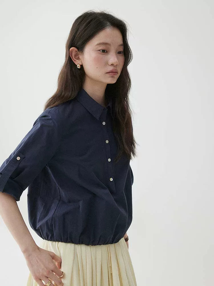 VOOE Lapel Pullover Loose Shirt