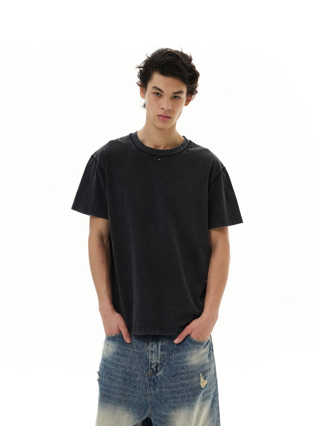 WLNEXT Vintage Ripped Casual Tee