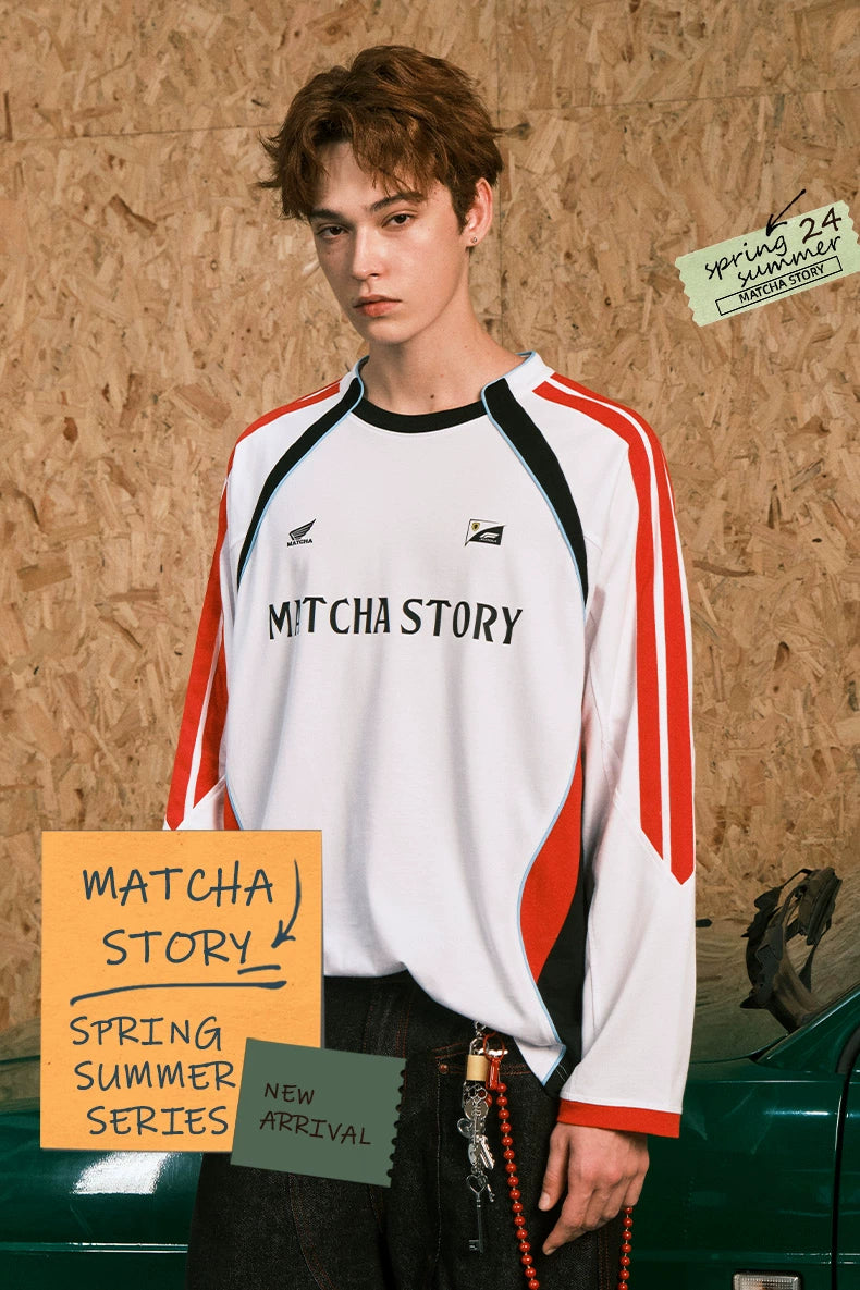 MATCHA STORY Thin Sports Racing Suit Sweater