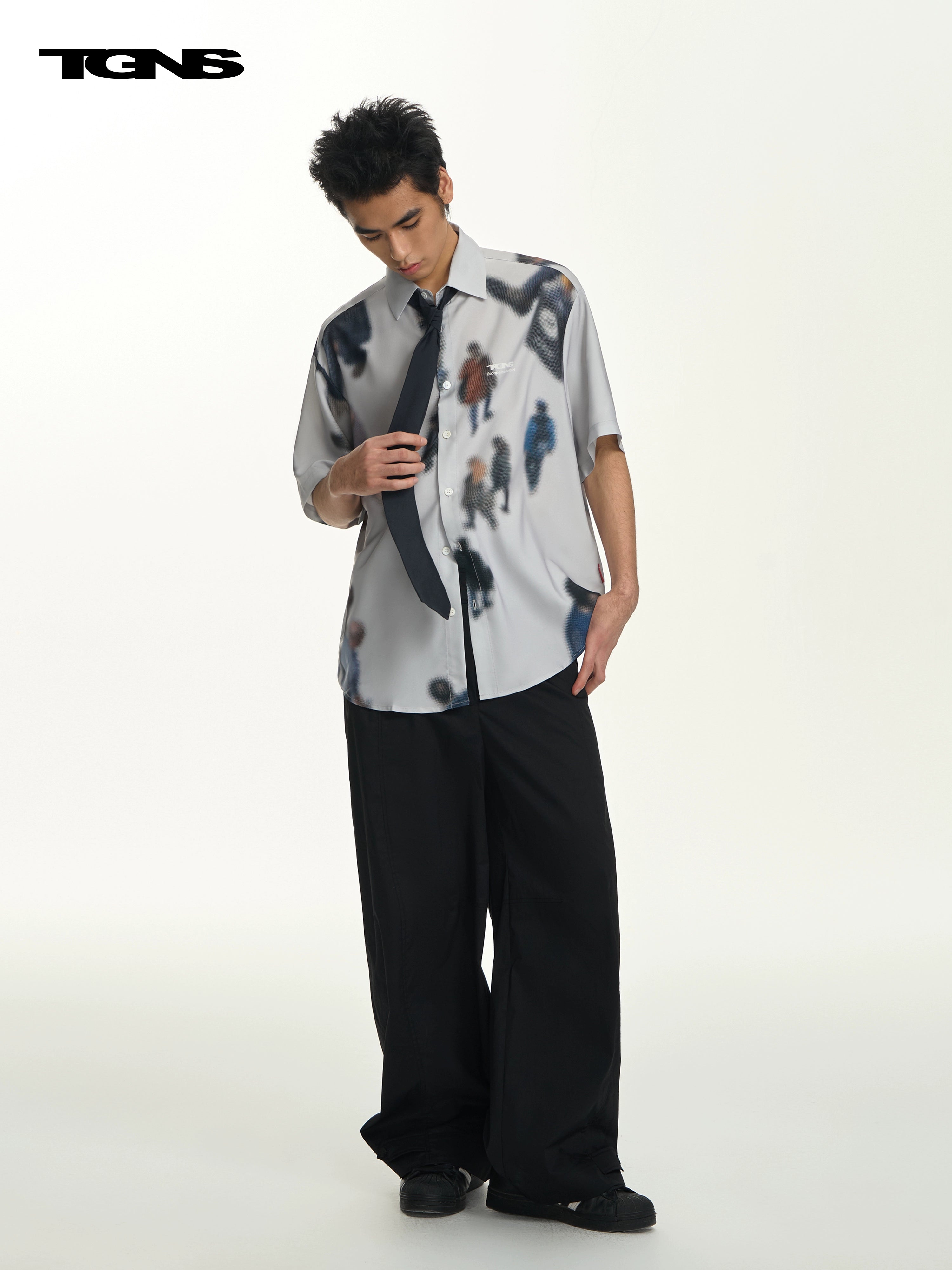 TGNS Vintage Shadow Flower Hawaiian Shirt