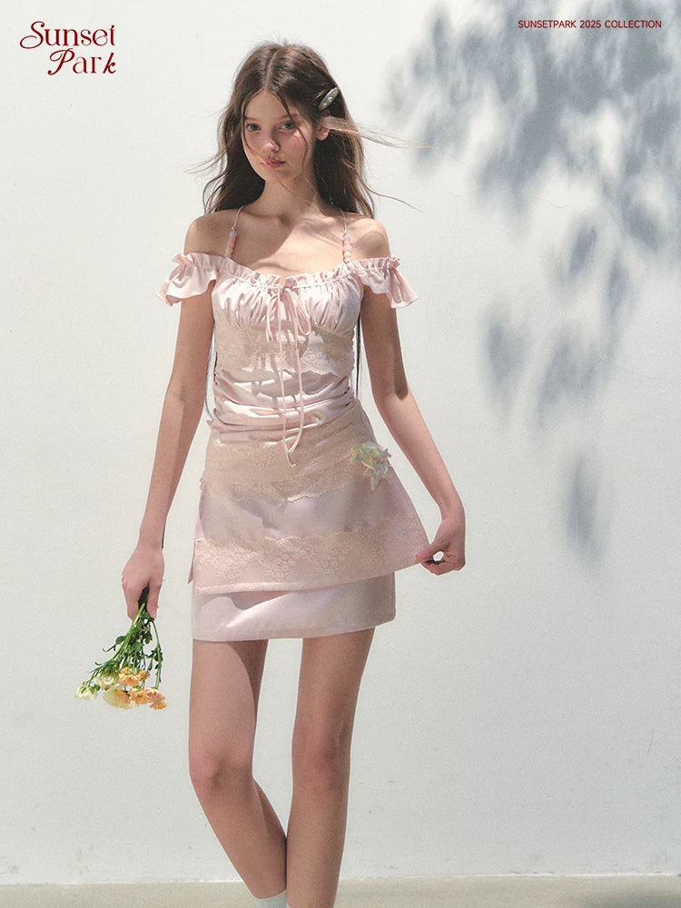 SunsetPark Three-dimensional Flower Decorative Hip Skirt
