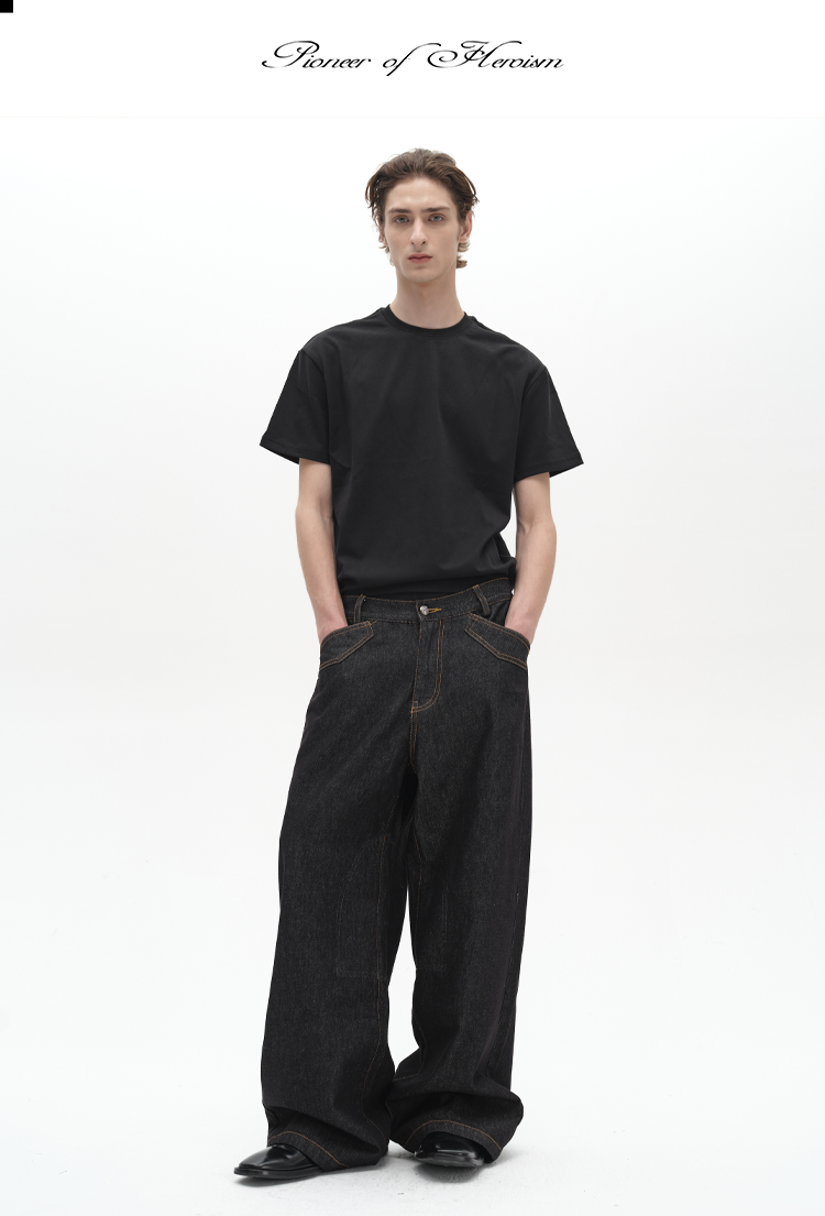 POH Butterfly Bag Embroidered Straight Loose Jeans