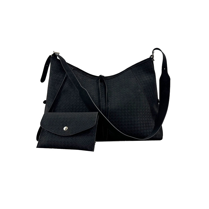 LIMPIDOCULUS Suede Woven Matte Shoulder Diagonal Span Bag