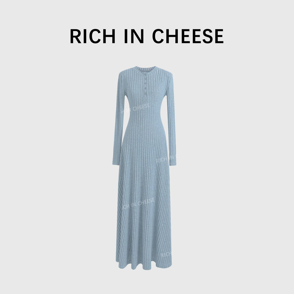 RICH IN CHEESE  Knitted Waist Dress