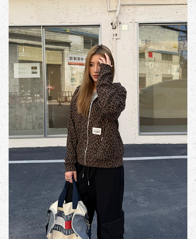 CCYE Waffle Leopard Print Jacket