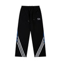 BeOurRule Vintage Straight Contrast Three-Bar Splicing Wide Leg Casual Pants