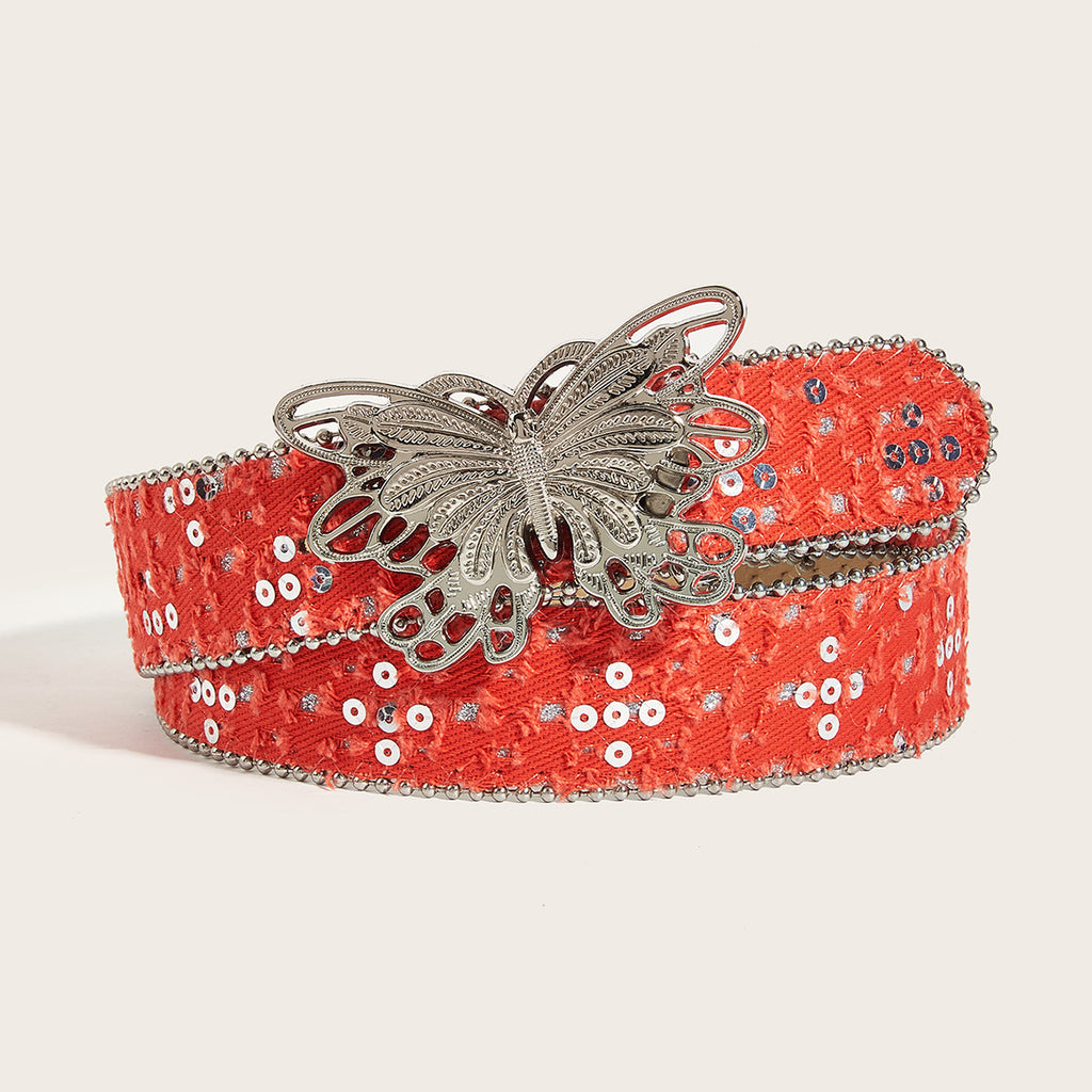 Intertek Decorative Butterfly Smooth Buckle Belt