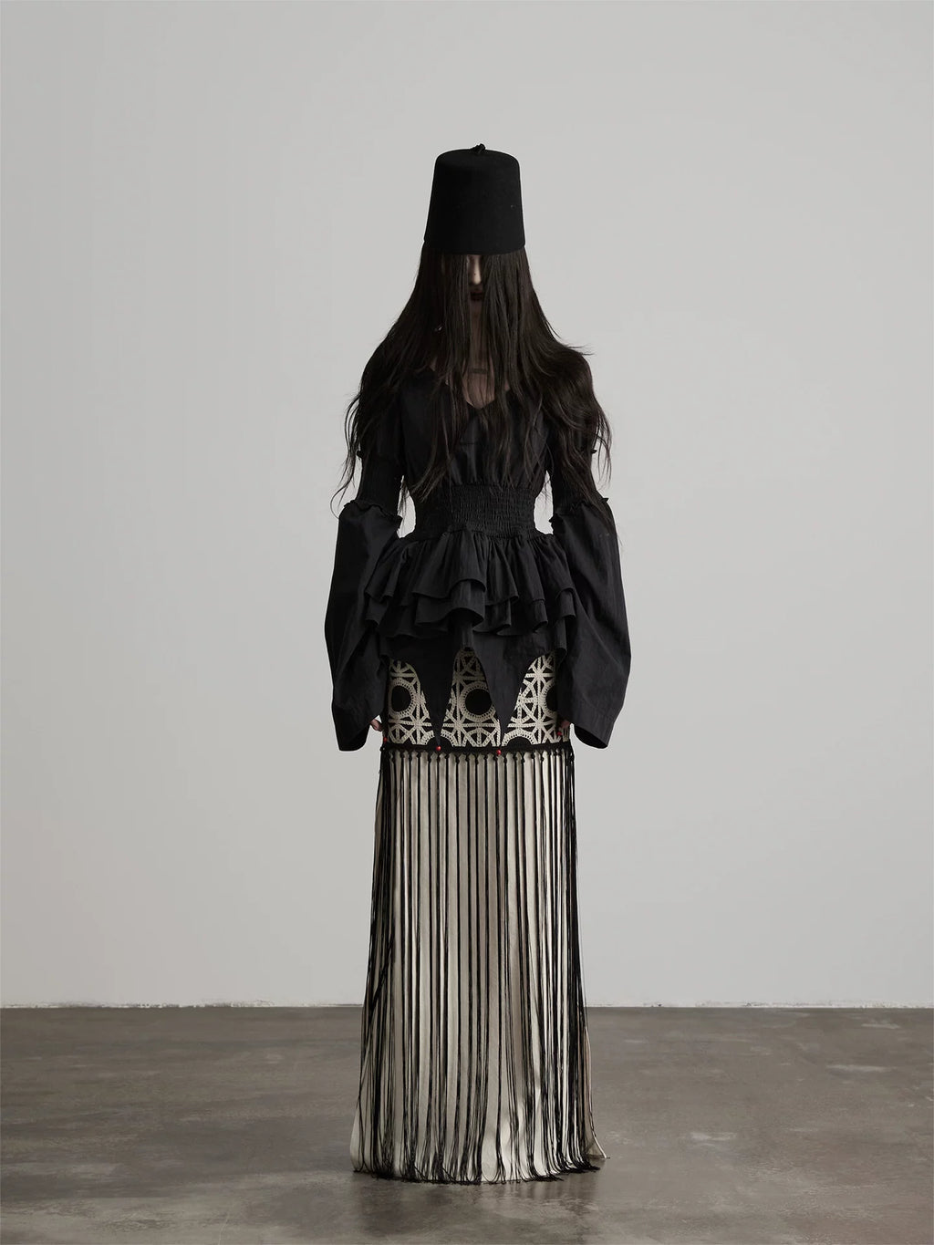 INDULGE Fringed Panelled Skirt