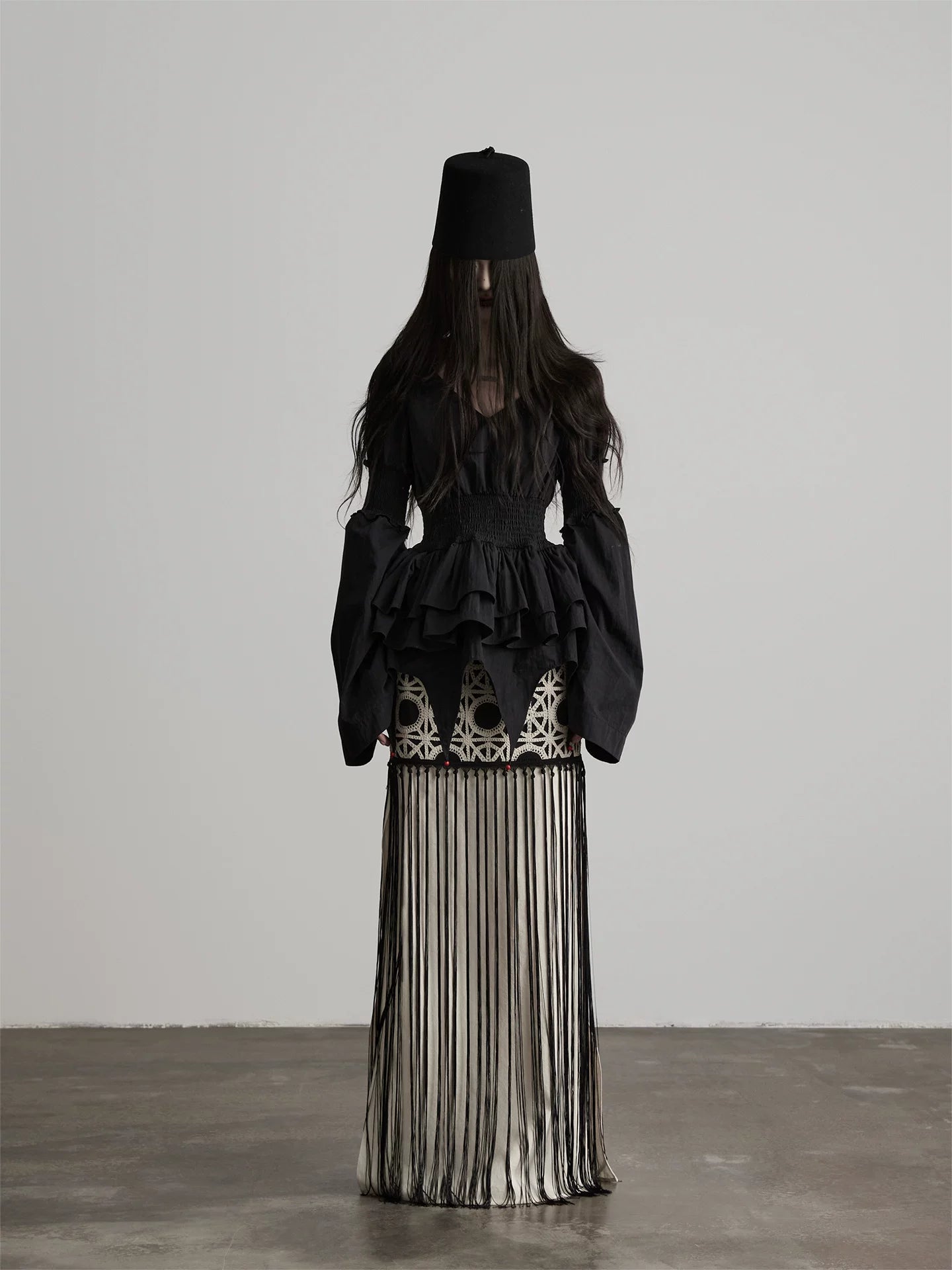 INDULGE Fringed Panelled Skirt