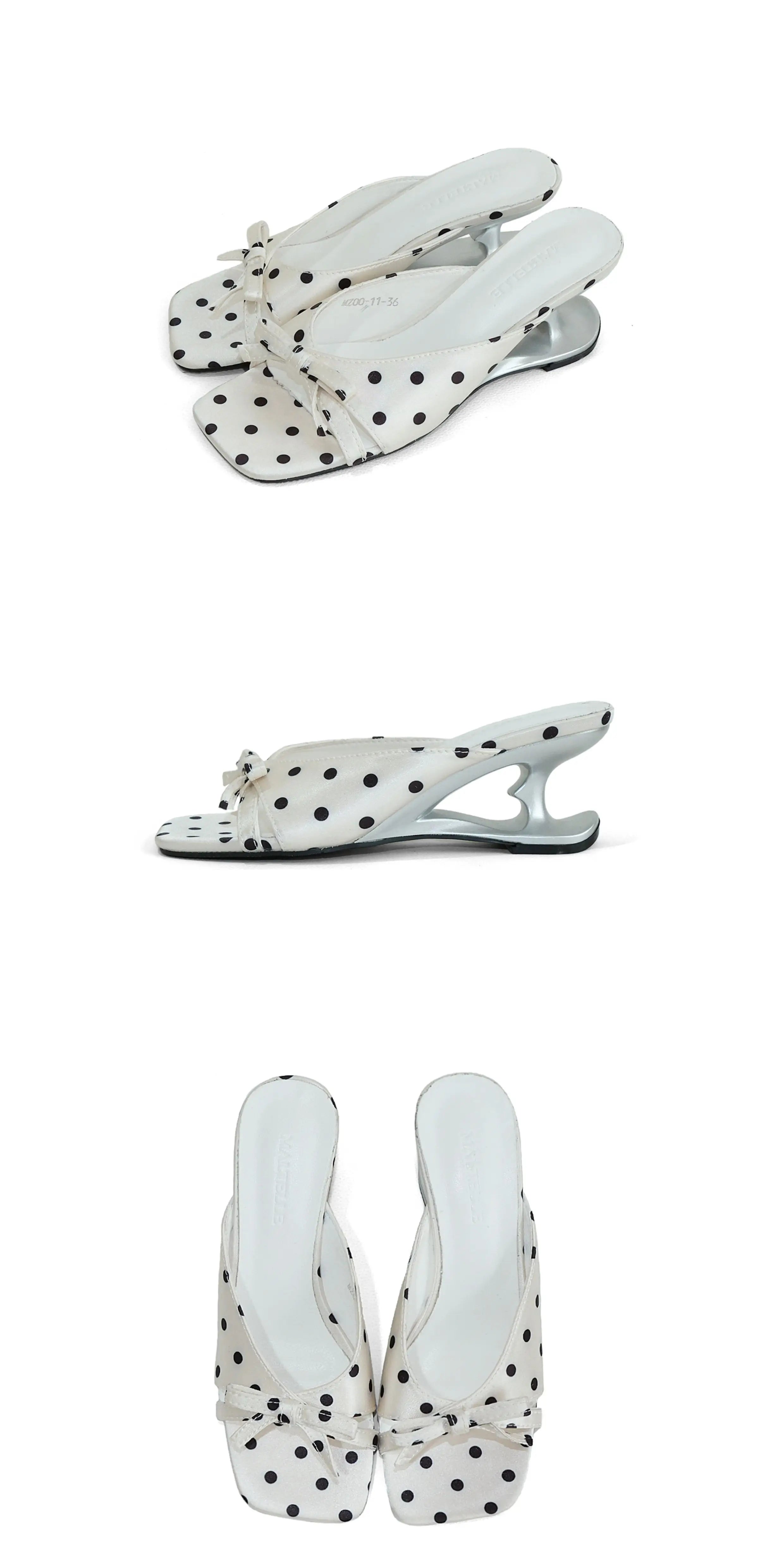 Maltelle Bow Polka Dot Heel Sandals