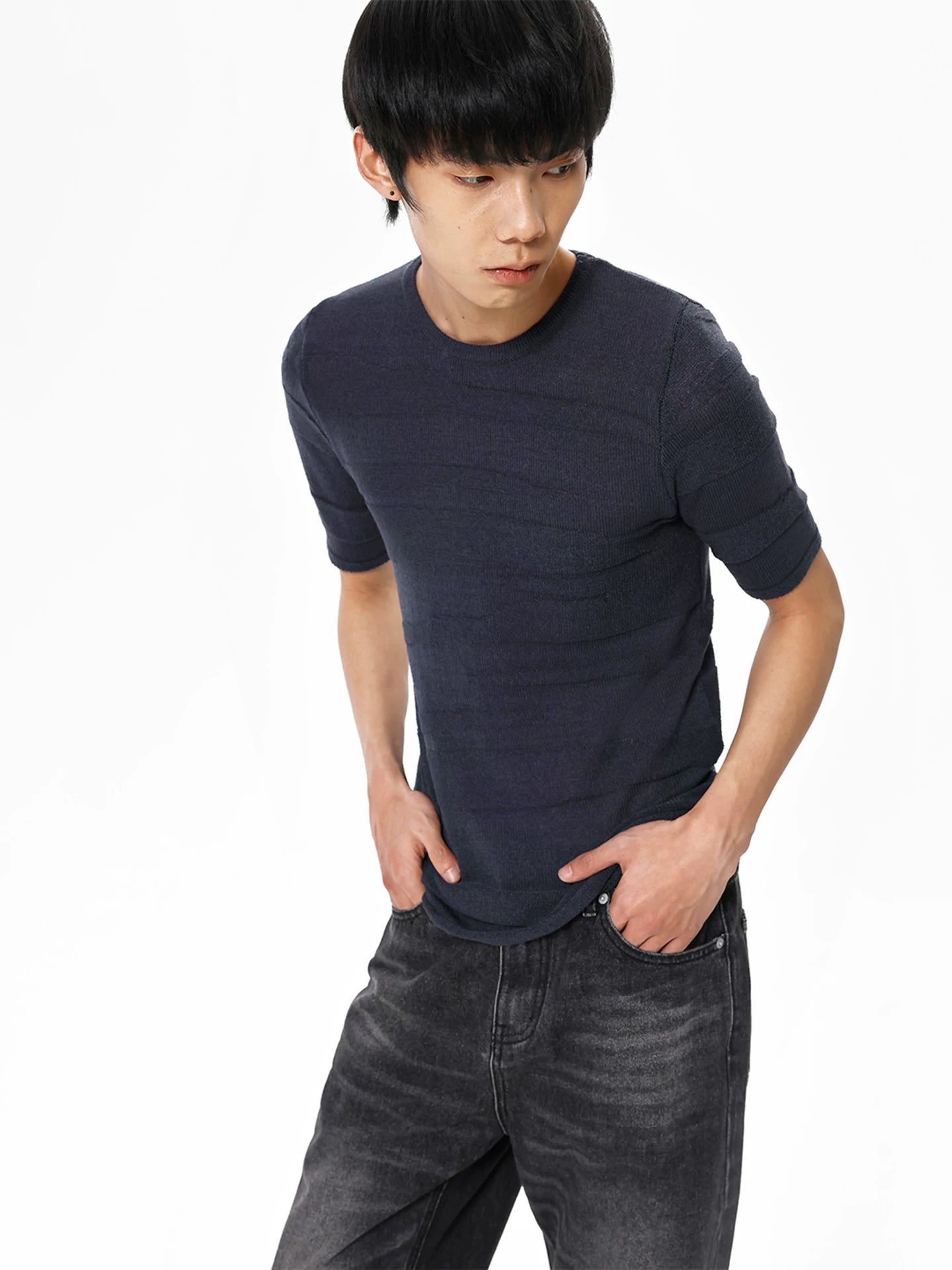 Slight Vogue Camouflage Ice Silk Woolen Casual Tee