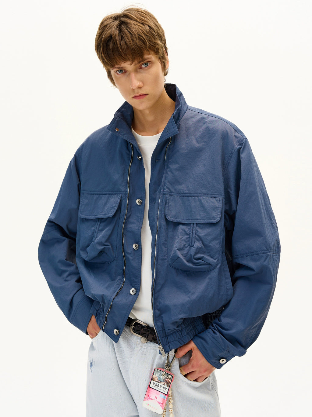 MADWITCH Loose Casual Ruffian Handsome Stand-up Collar Jacket