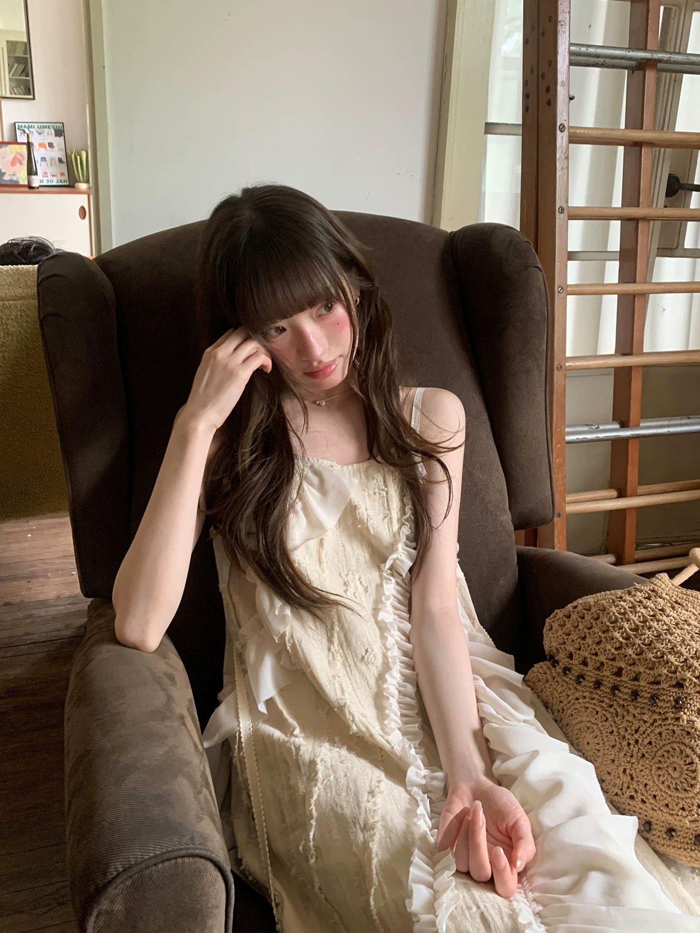 KANO Lace Splicing Suspender Dress