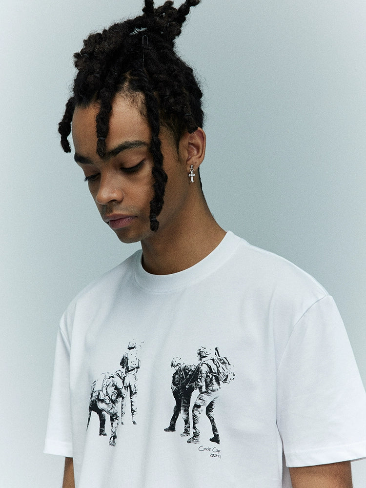 CRICLE CAGE Assault Soldier Portrait Loose Tee