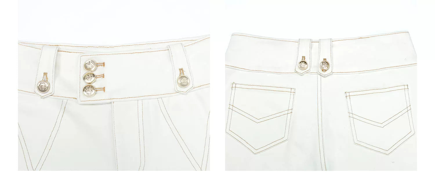 Audwyn Open-line Stretch Slim Casual Flared Trousers