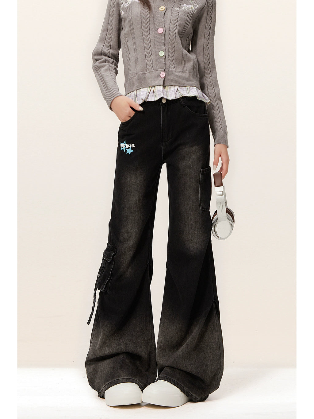 Zrsee Micro-pull Denim Overalls