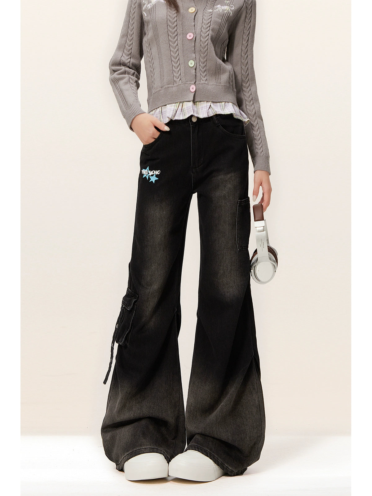 Zrsee Micro-pull Denim Overalls