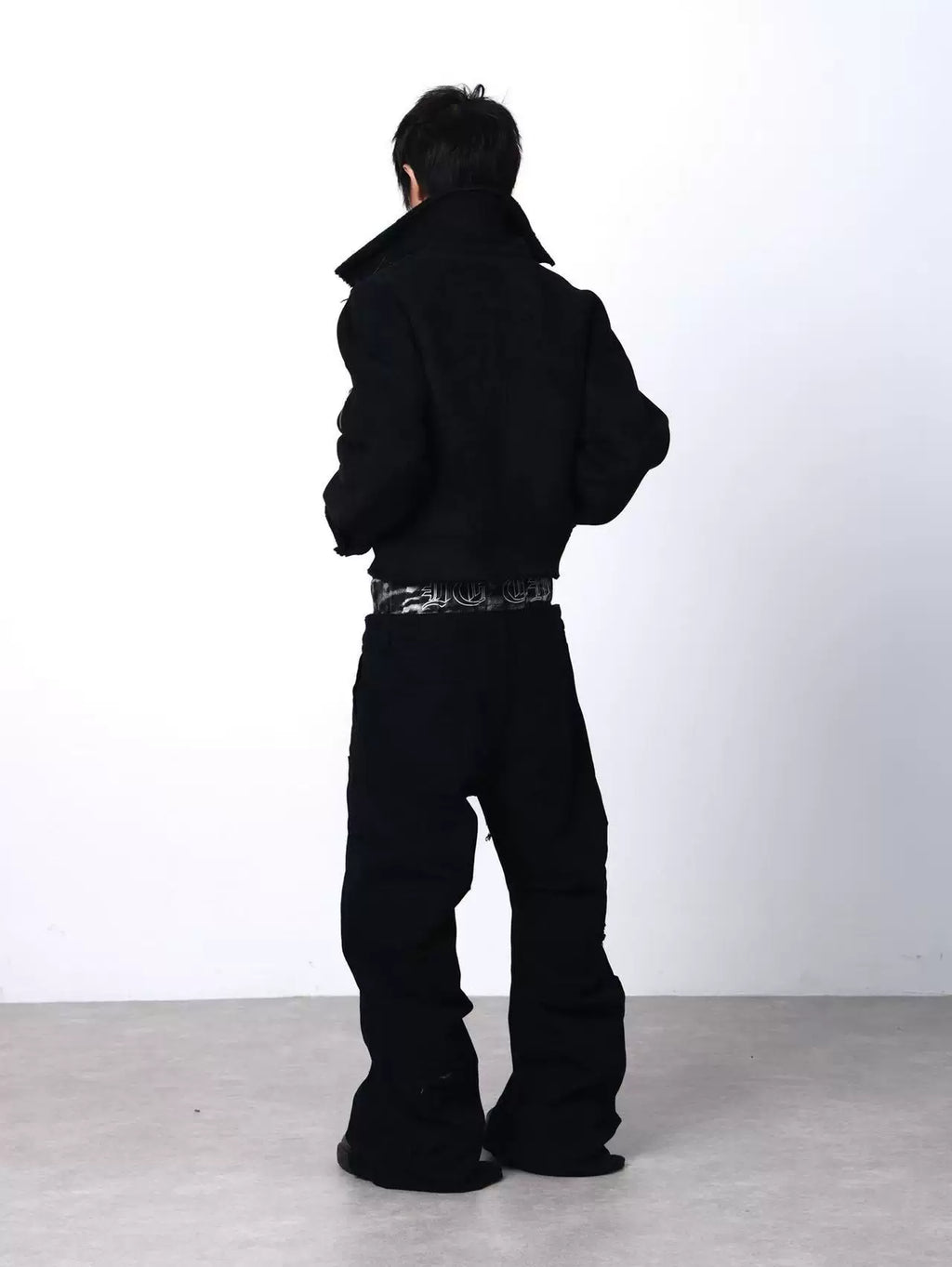 DETW Diagonal Zipper Suede Lamb Wool Thickened Jacket Cotton Coat