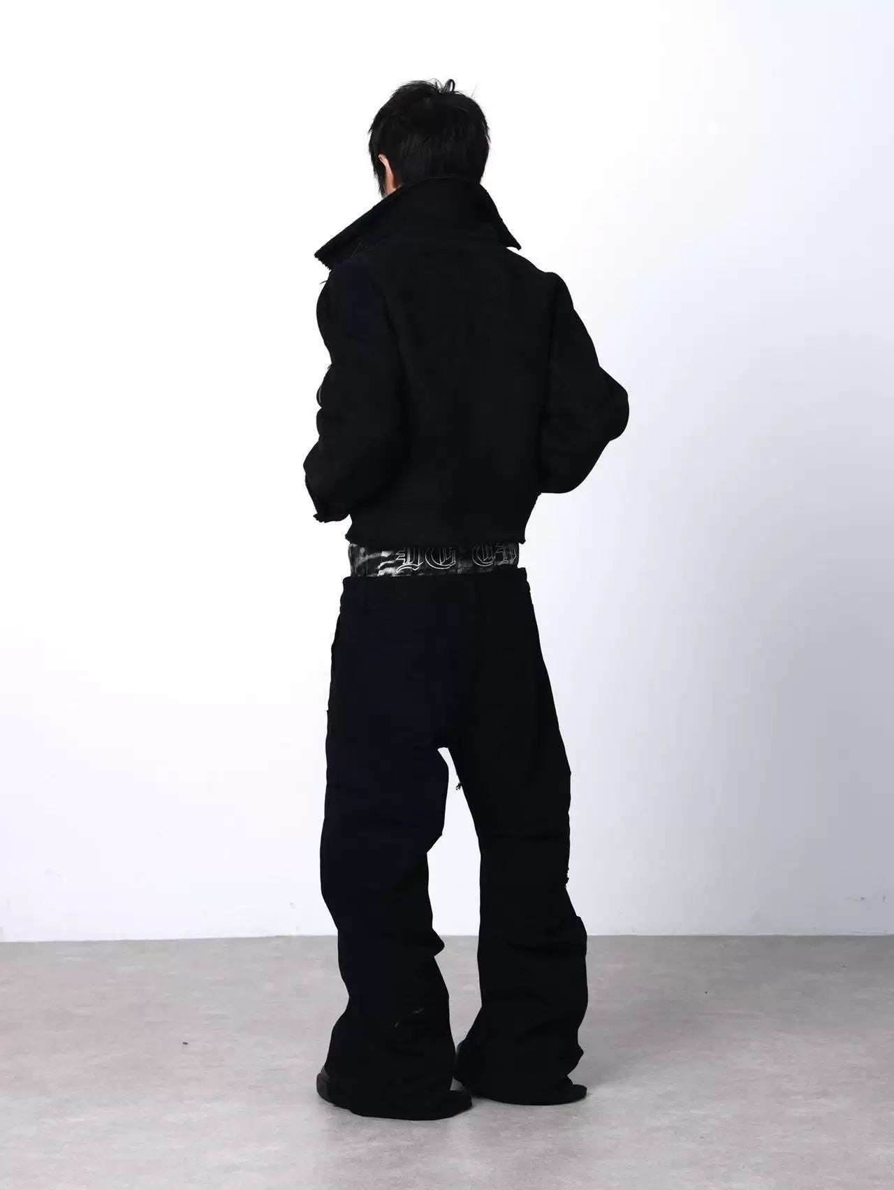 DETW Diagonal Zipper Suede Lamb Wool Thickened Jacket Cotton Coat