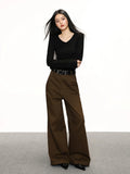 Cherry Melody Retro Loose and Thin Wide-leg Jeans