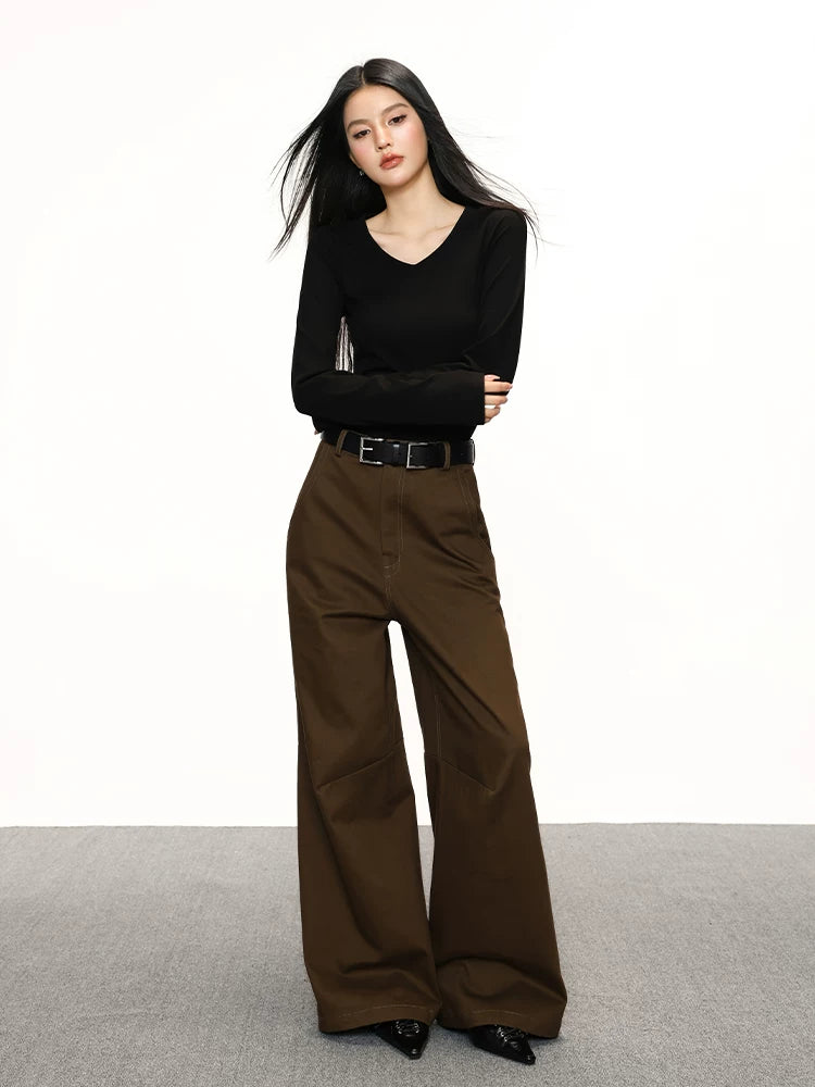 Cherry Melody Retro Loose and Thin Wide-leg Jeans