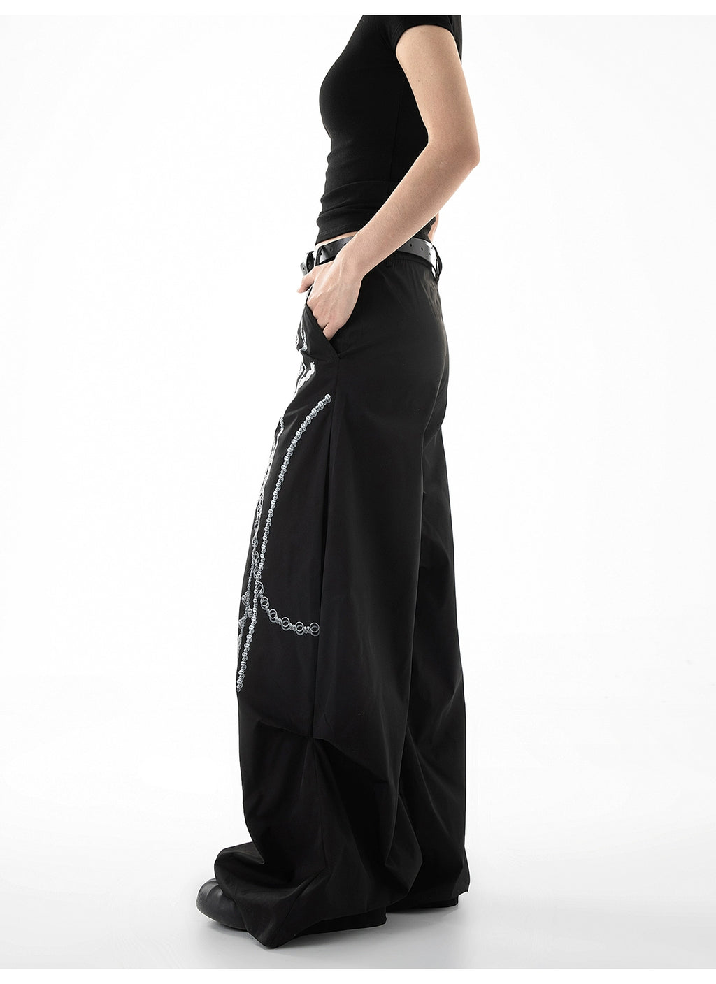 ICH MDOE Vintage Printed Versatile Straight High Waist Wide Leg Pants
