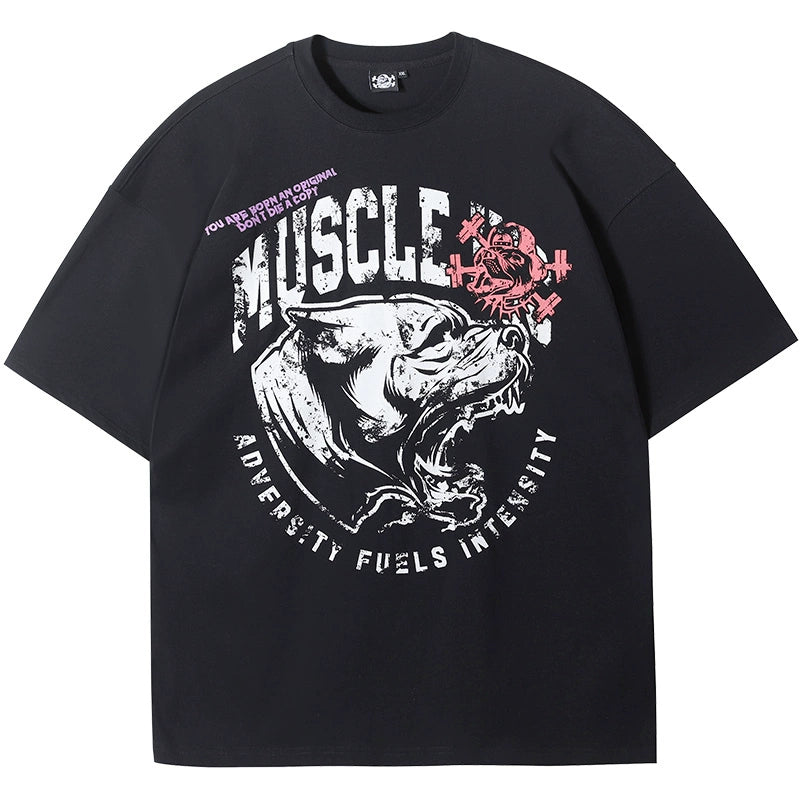 Muscle Dog Cool American Fitness Tee