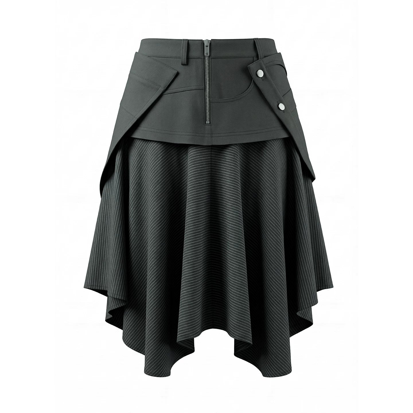 JIKOO Asymmetrical Tooling Splicing and Cutting Skirt