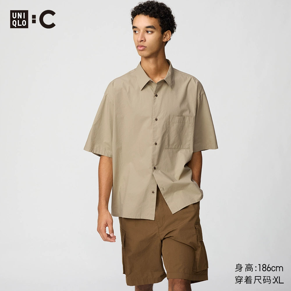 Uniqlo C series cooperative/men's and women's loose shirts/short-sleeved shirts casual and versatile 476246