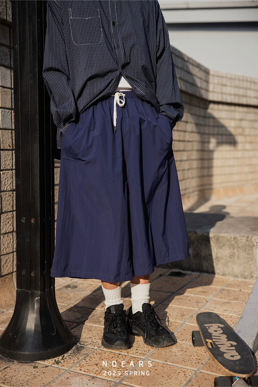 NOEARS Japanese Retro Loose Quick-drying Cropped Pants