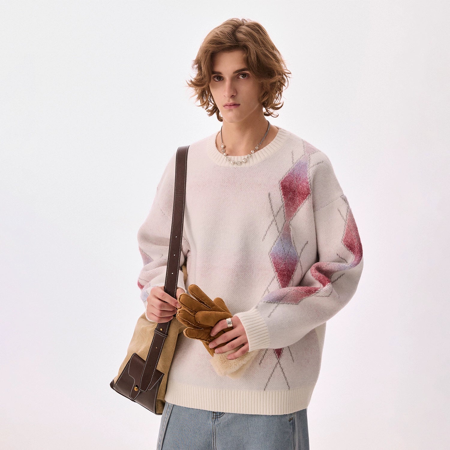 CHOR Lazy Style Plaid Knitted Sweater