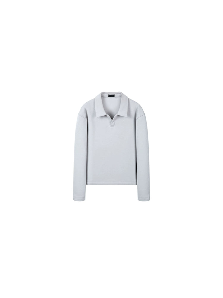 PLUS NO LOGO POLO Collar Lazy Magnetic Pullover Sweater