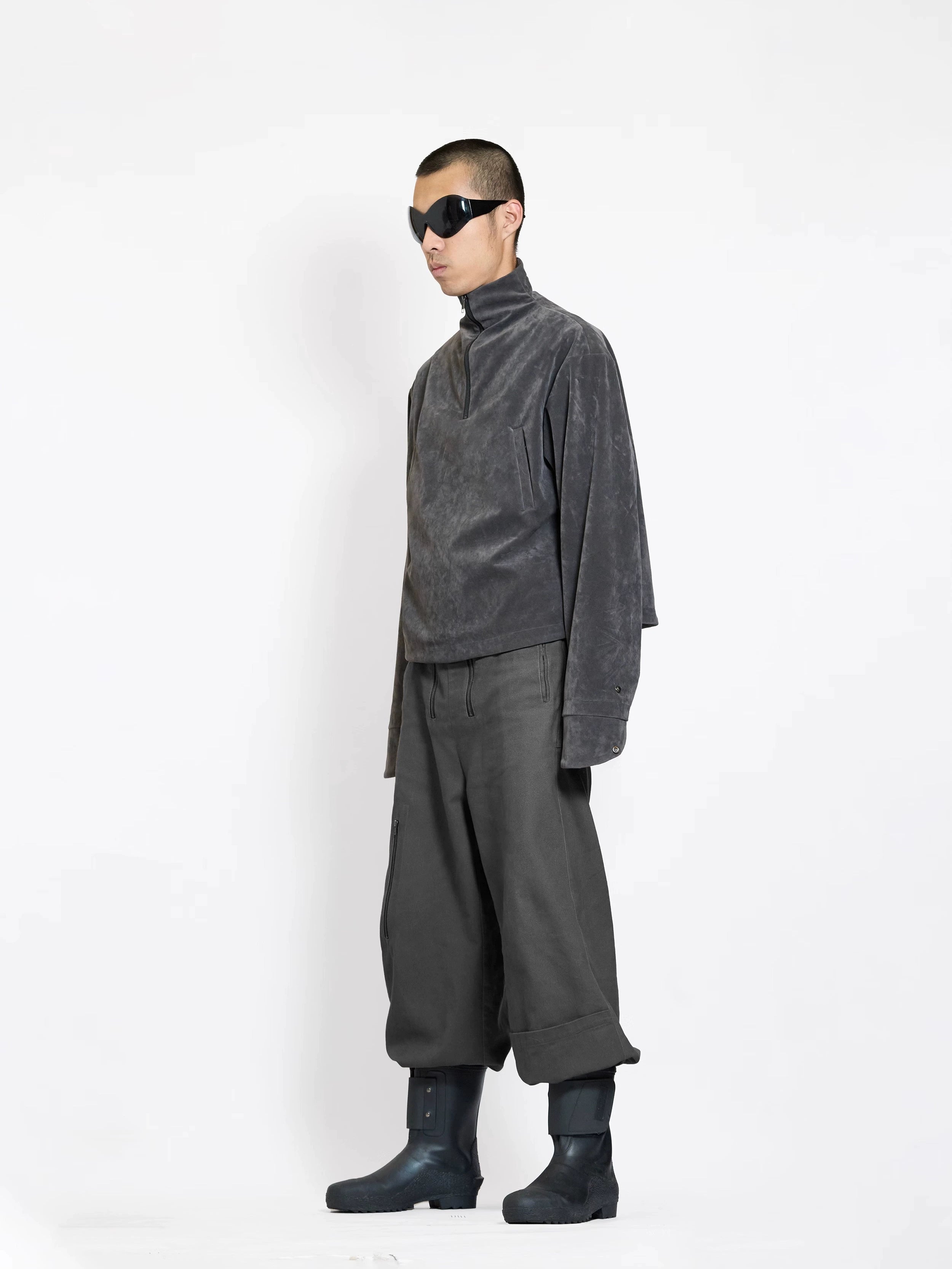 ETHEREAL PRODUCTION One-piece Collar Short Loose Jacket