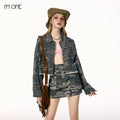 IMONE Classic Camo Vintage Loose Denim Jacket