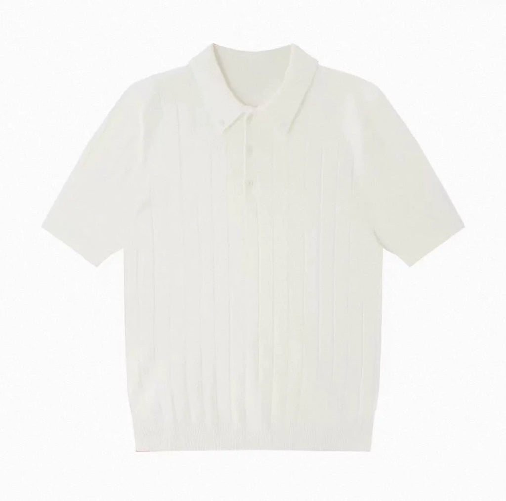 AMBSOM Anti-wrinkle Skin-friendly Waist Versatile Polo Shirt Tee