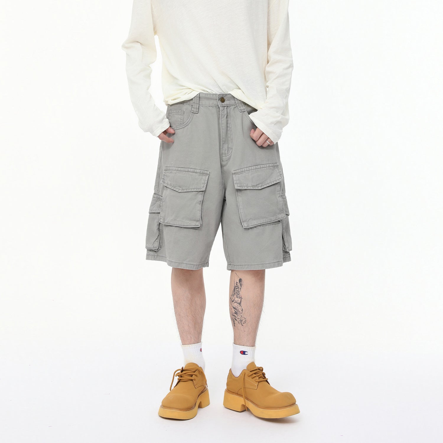 MTLCLOTHES Tooling Denim Casual Loose Pants