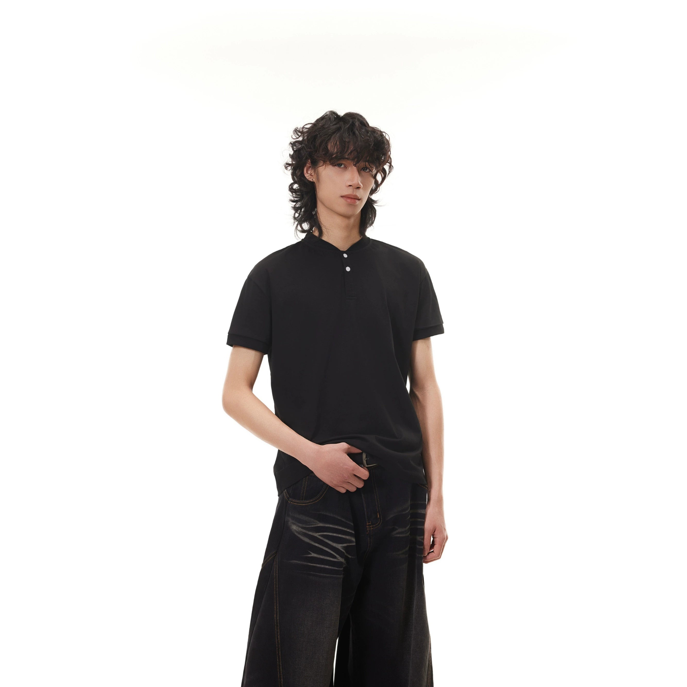 BTSG  Henry Neck Short Sleeve Tee