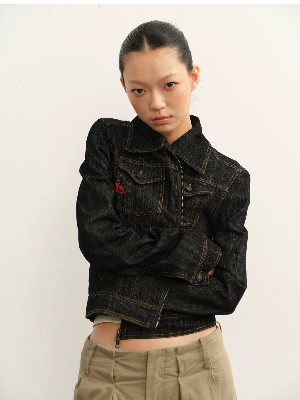 LINY LIBERTY Vintage Loose Denim Short Jacket