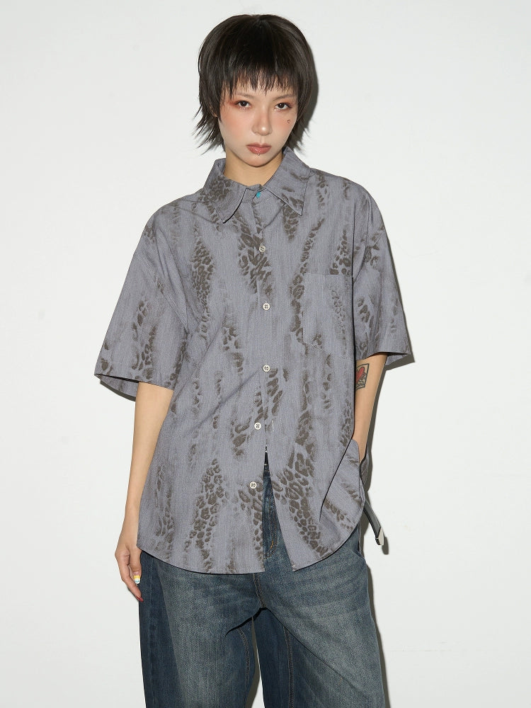 MICHINNYON Vintage Loose Full Print Shirt
