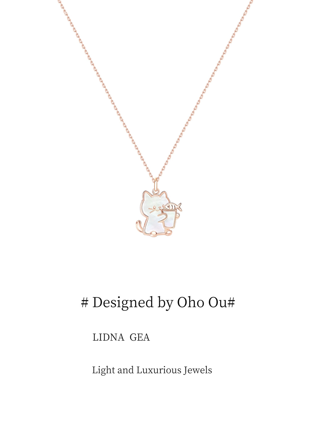 Oho Ou High-end Light Luxury Niche Kitten Necklace