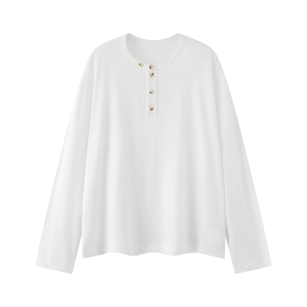MADWITCH Minimalist Henry Collar Loose Casual Long Sleeves