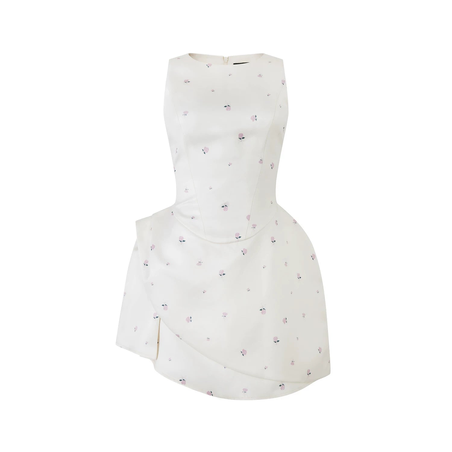 Avenement Irregular Floral Slim Dress