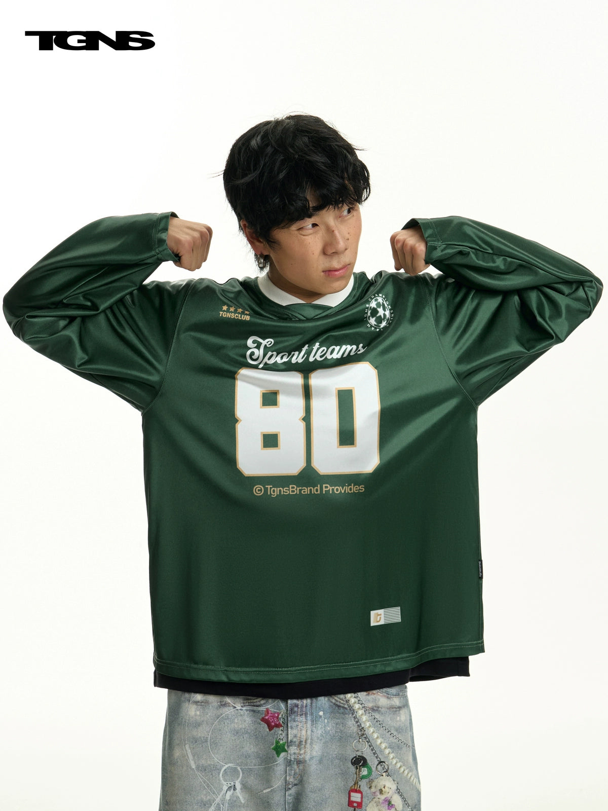 TGNS Trendy Streamer Satin Football Jersey