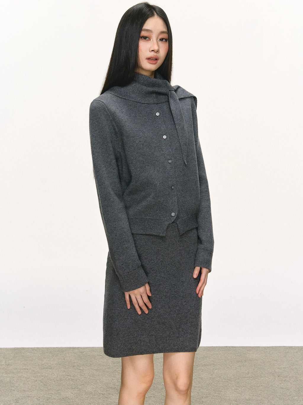 Anna Aneae Sweater Cardigan Knitted Skirt Set