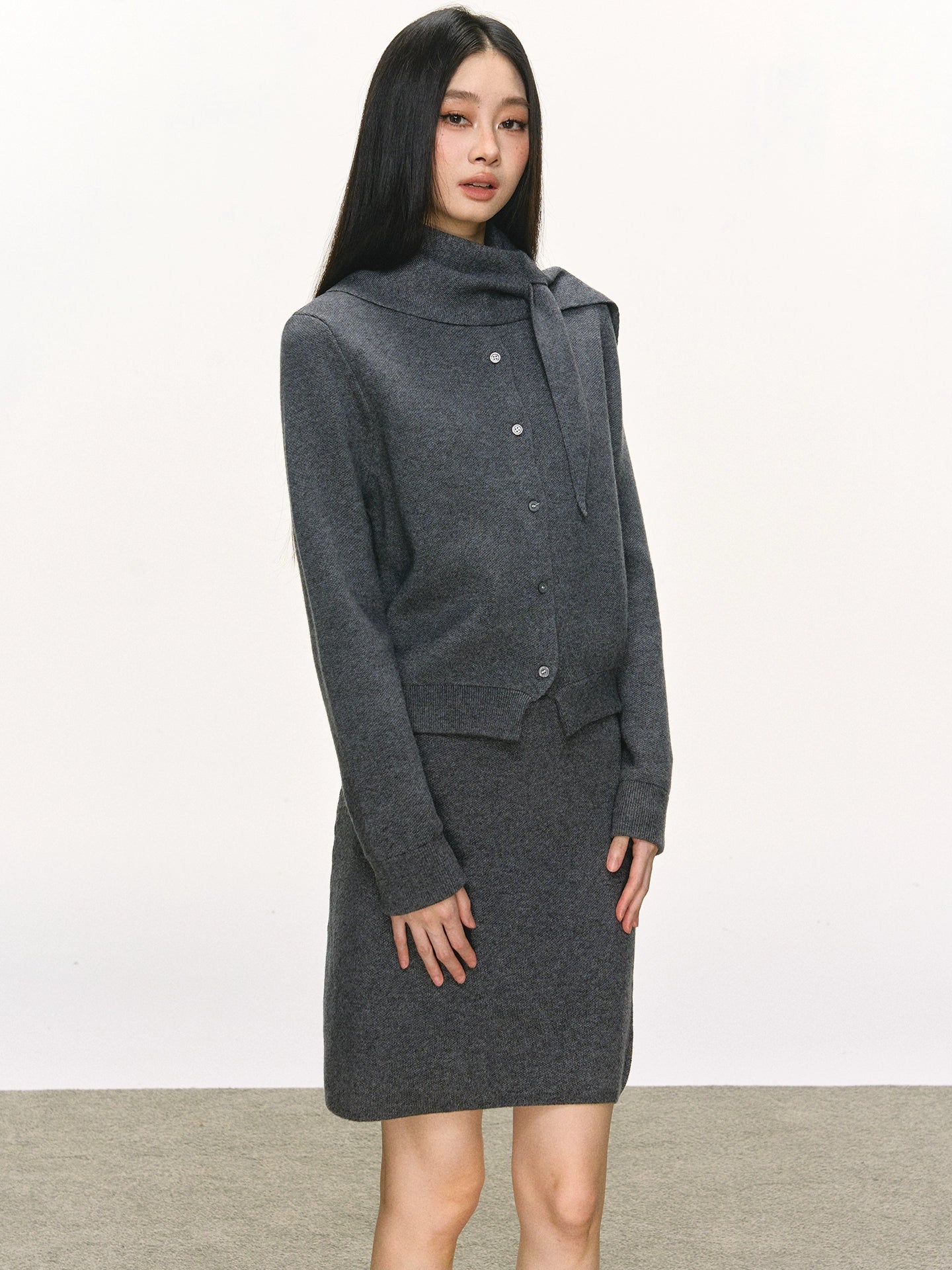 Anna Aneae Sweater Cardigan Knitted Skirt Set