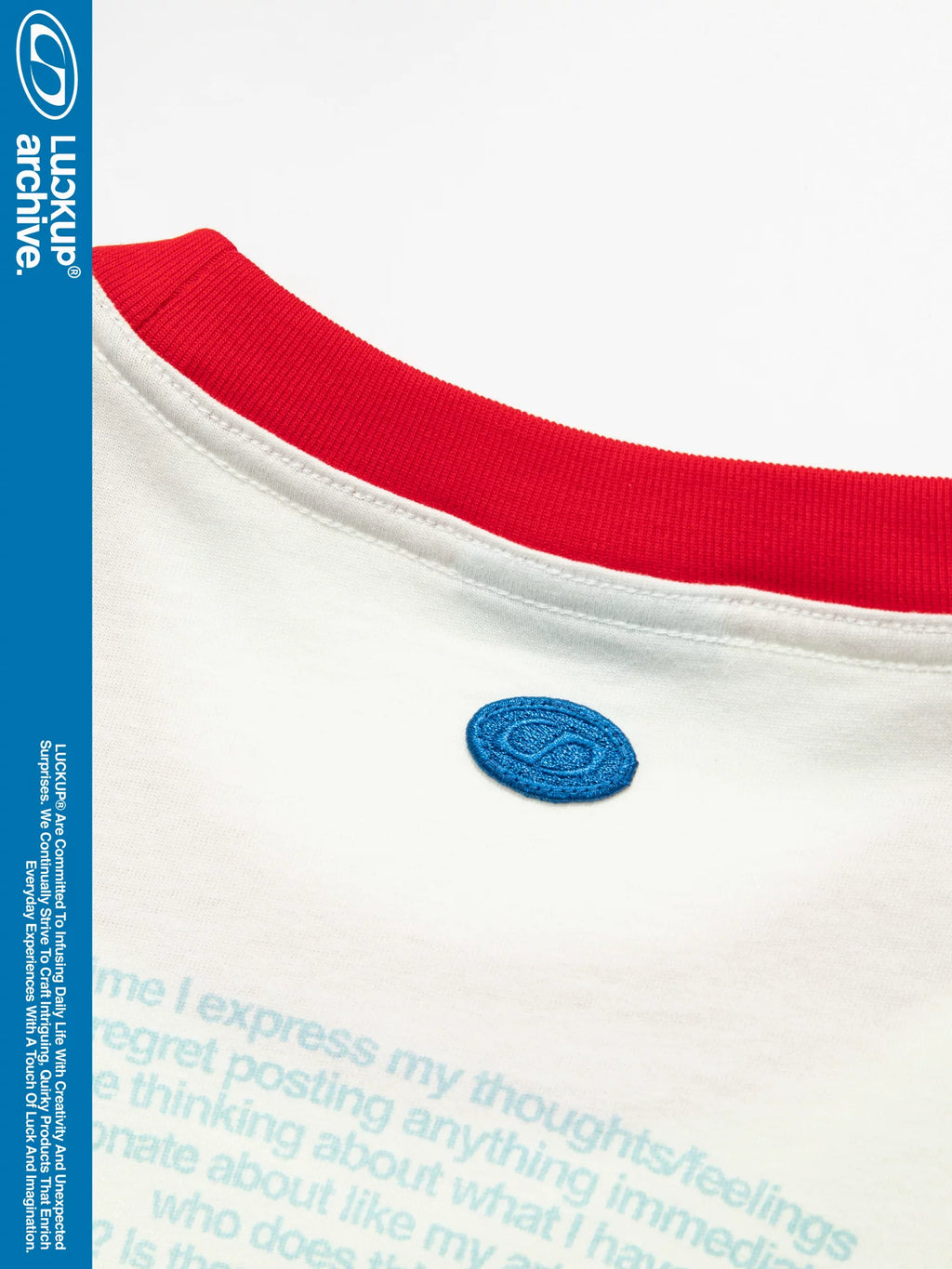 LUCKUP Contrasting Color Loose Printing Casual Tee