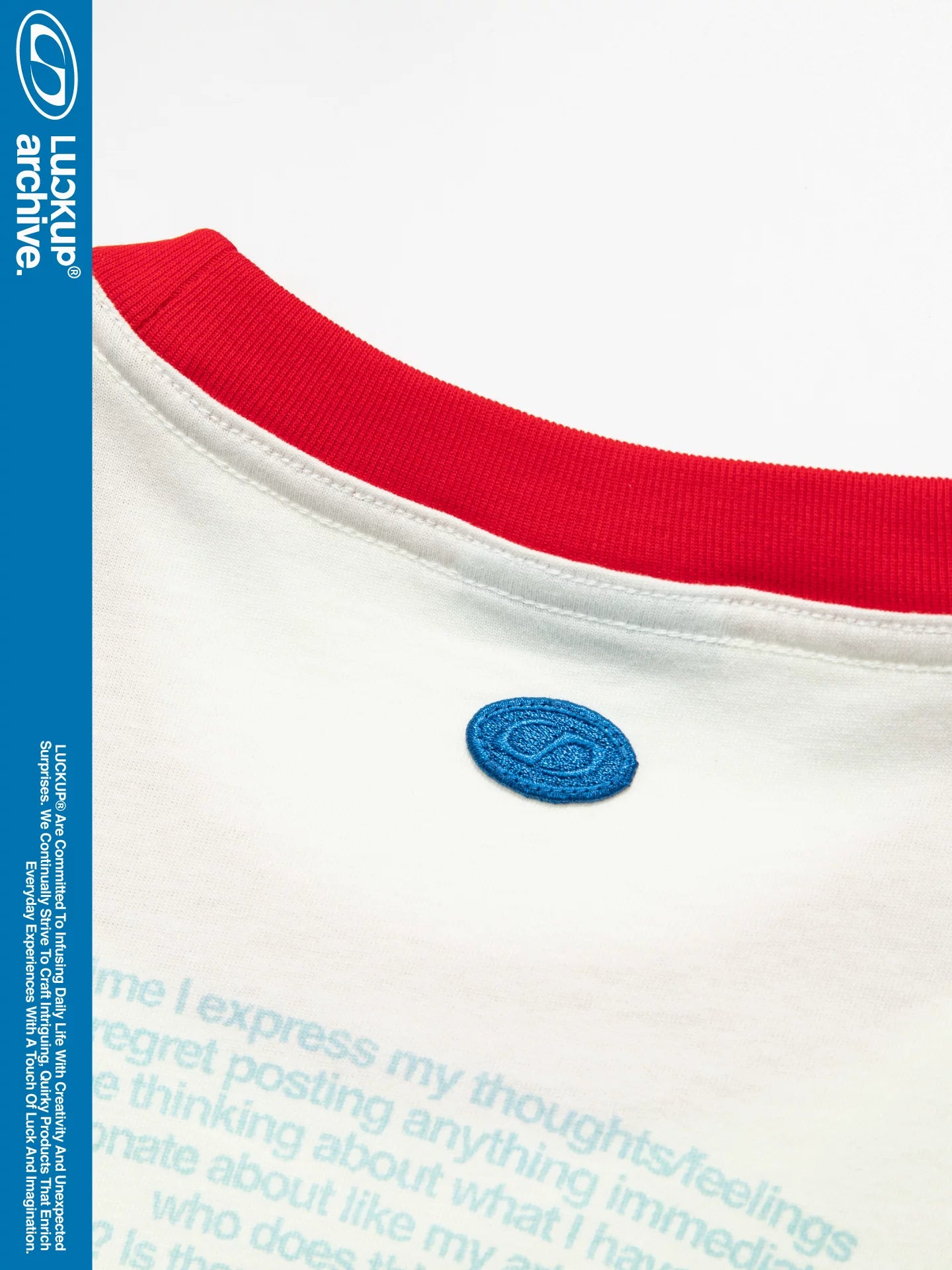 LUCKUP Contrasting Color Loose Printing Casual Tee
